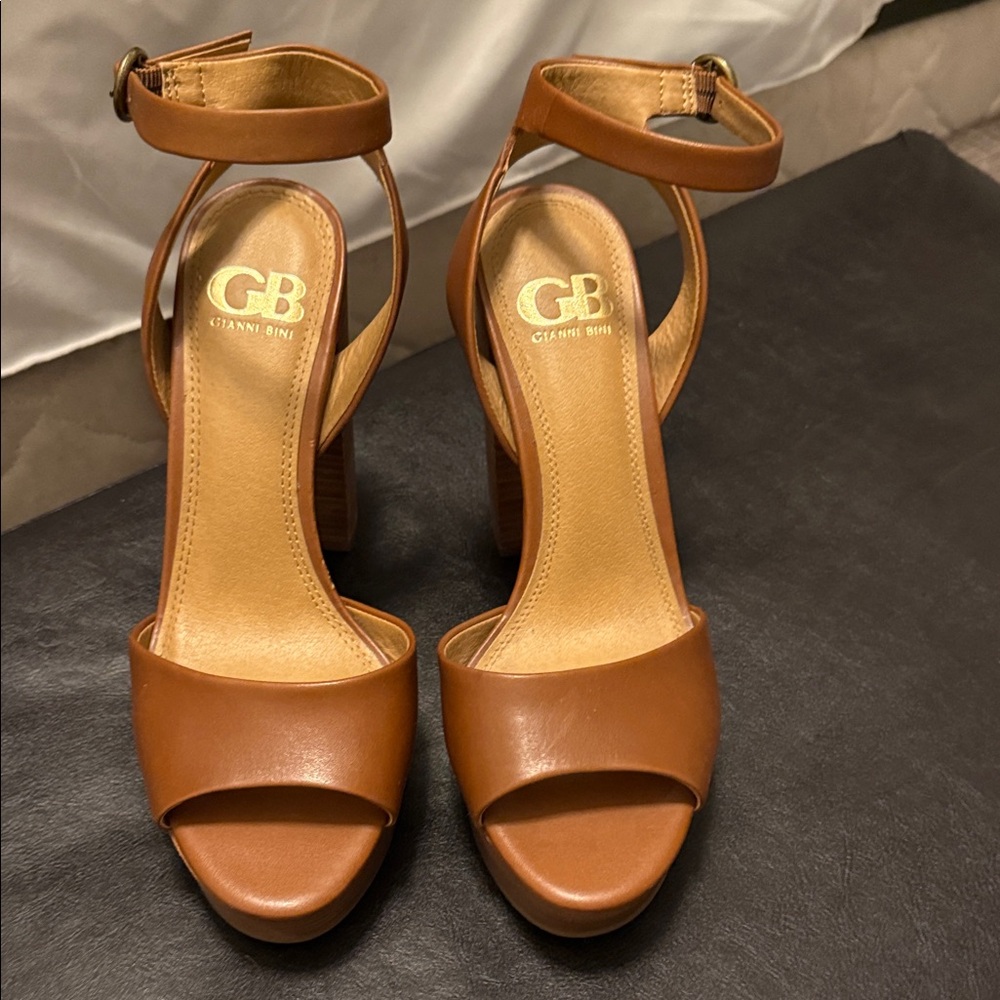 Gianni Bini Women's Brown Ankle Strap Heels